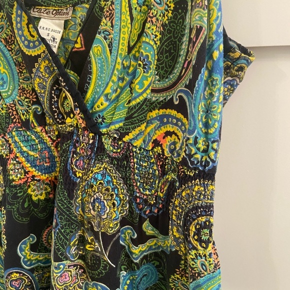 Vintage 90s Paisley Mini Babydoll Dress - Picture 4 of 6